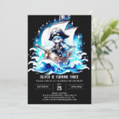 Printable Whimsy Pirate Einladung (Stehend Vorderseite)