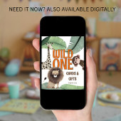 Printable Wild One Safari Cards Gifts 1st Birthday Poster