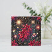 Printable Witchy Celestial Poinsettia Scrapbook Einladung (Stehend Vorderseite)