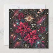Printable Witchy Celestial Poinsettia Scrapbook Einladung (Rückseite)