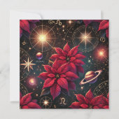 Printable Witchy Celestial Poinsettia Scrapbook Einladung (Vorderseite)
