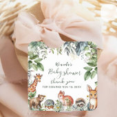 Printable Woodland Baby Dusche Vielen Dank Quadratischer Aufkleber