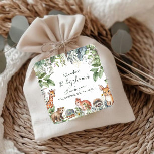 Printable Woodland Baby Dusche Vielen Dank Quadratischer Aufkleber