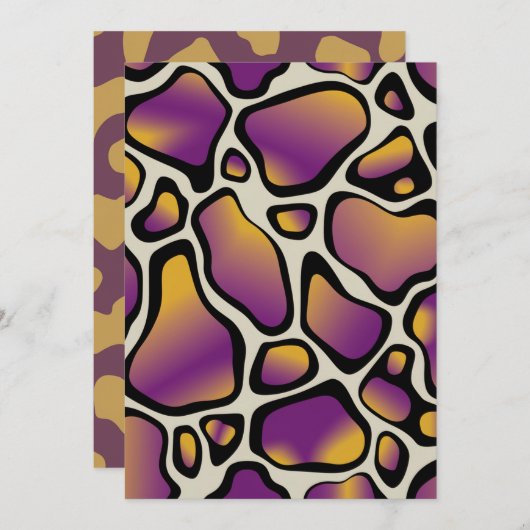 Printbares Lila- und Golddruckpapier Einladung (Vorne/Hinten)