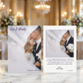 Printed 3D Effect Lavender Calligraphy Dankeskarte