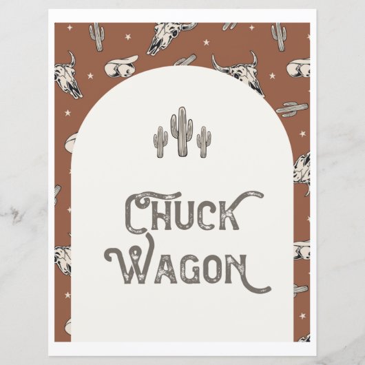 Printed 8x10 Wild West Chuck Wagon Sign (Vorderseite)