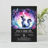 Printed Adorable Cat Birthday Einladung (Stehend Vorderseite)