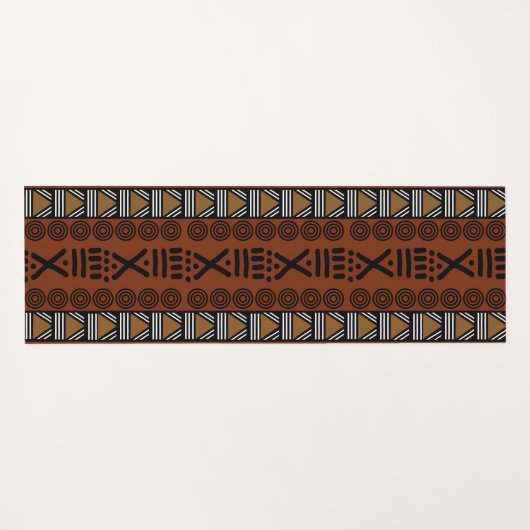 Printed African Bogolan Designer Yoga Matt Yogamatte (Rückseite (Horizontal))