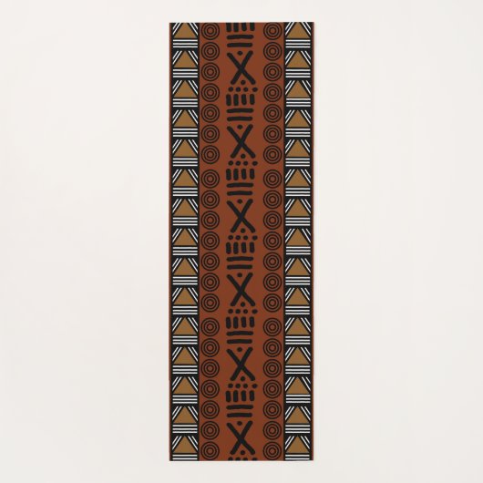Printed African Bogolan Designer Yoga Matt Yogamatte (Rückseite)