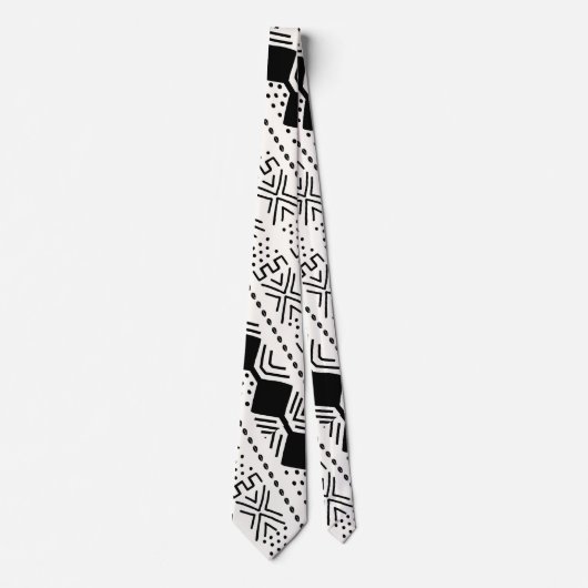 Printed African Bogolan Neck Tie Krawatte (Vorderseite)