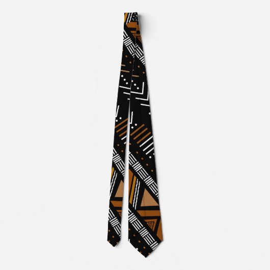 Printed African Bogolan Neck Tie Krawatte (Rückseite)