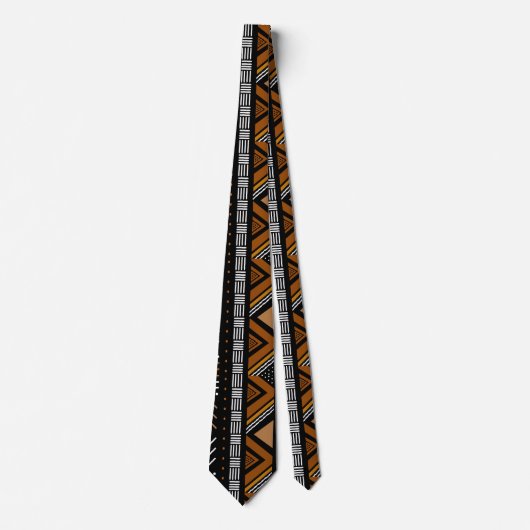 Printed African Bogolan Neck Tie Krawatte (Vorderseite)