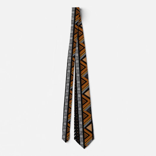 Printed African Bogolan Neck Tie Krawatte (Rückseite)