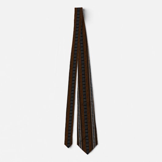 Printed African bogolan Neck Tie Krawatte (Rückseite)