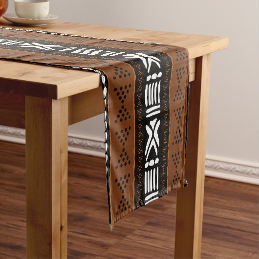 Printed African Bogolan Table Runner Kurzer Tischläufer (Beispiel)