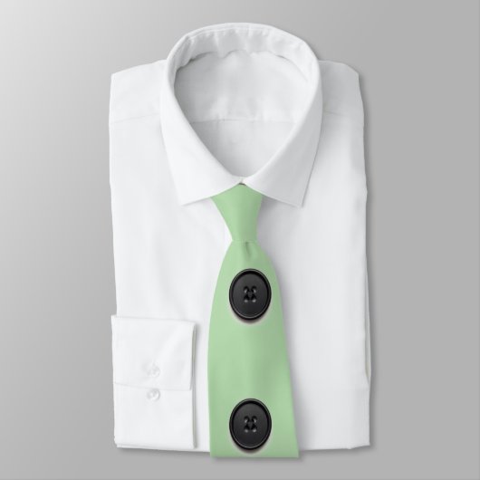 Printed black button design-pale green krawatte (Gebunden)