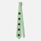 Printed black button design-pale green krawatte (Vorderseite)