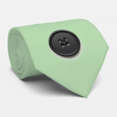 Printed black button design-pale green krawatte (Gerollt)