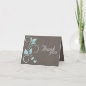 Printed Blue Glitzer Rustic Dankeschön Karten (Vorderseite)