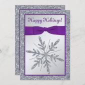 PRINTED BOW Snowflake Feiertag Einladung (Vorne/Hinten)