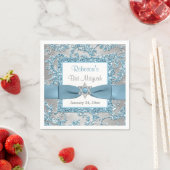PRINTED Bow, Winter Wonderland Bat Mitzvah Napkins Serviette (Beispiel)