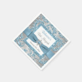 PRINTED Bow, Winter Wonderland Bat Mitzvah Napkins Serviette (Ecke)