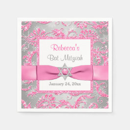PRINTED Bow, Winter Wonderland Bat Mitzvah Napkins Serviette
