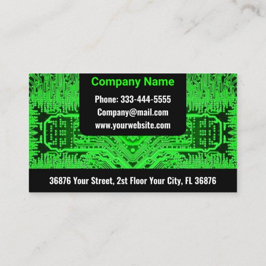 Printed Circuit Board (PCB) Modern Green Visitenkarte (Rückseite)