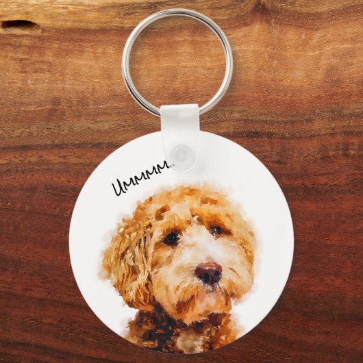 Printed Cute Poodle Dog Pattern Schlüsselanhänger (Vorderseite)