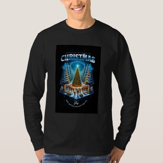 printed men's Christmas special black t-shirt|  T-Shirt (Vorderseite)