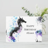 Printed Niedlich Dragon Birthday Karte (Stehend Vorderseite)
