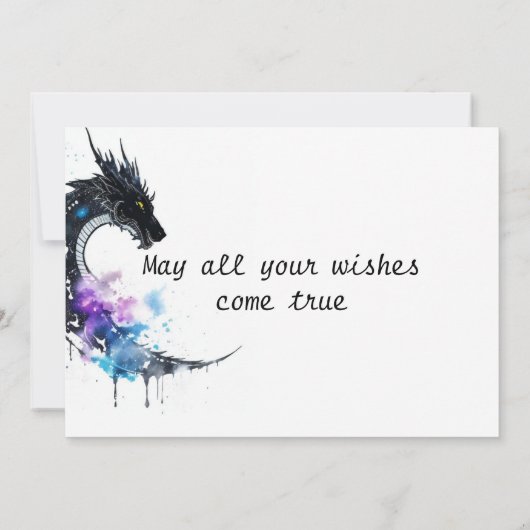 Printed Niedlich Dragon Birthday Karte (Rückseite)