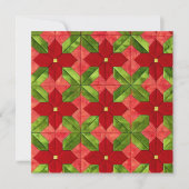 Printed Patchwork Poinsettia Pattern Scrapbook Einladung (Vorderseite)