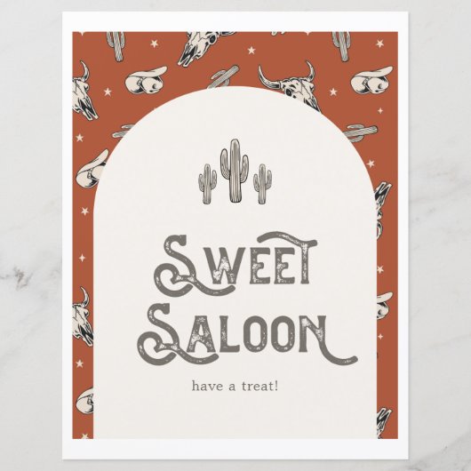 Printed Wild West Sweet Saloon Sign (Vorderseite)