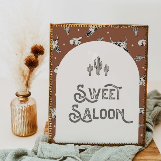 Printed Wild West Sweet Saloon Sign