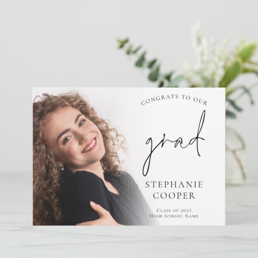 Printfähige Glückwunsch Grad 6 Foto Abschluss Ankündigung (Stehend Vorderseite)