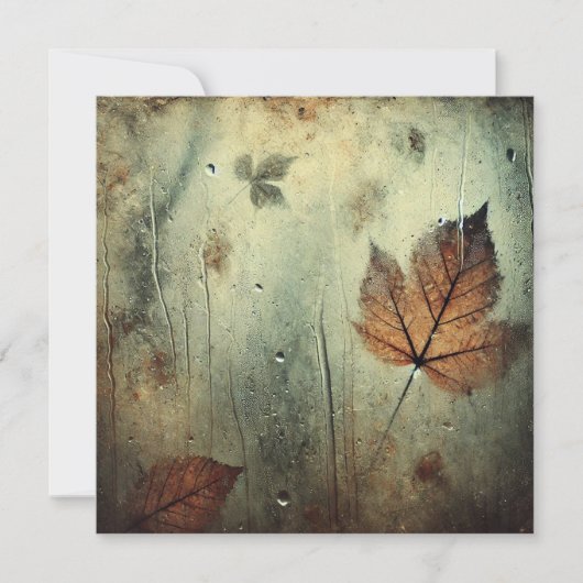 Printfähiges grungy Autumnal Window Scrapbook Pape Einladung (Vorderseite)