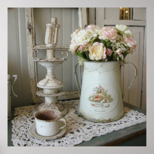 Printfähiges, modernes Vintages Shabby Chic Poster