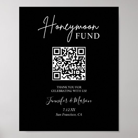 Printflitterwochenfonds - QR-Code schwarz Poster (Vorne)