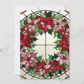 Printflorale Poinsettia Wreath Hartglas Einladung (Vorderseite)