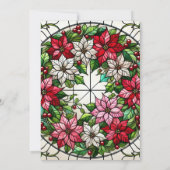 Printflorale Poinsettia Wreath Hartglas Einladung (Rückseite)