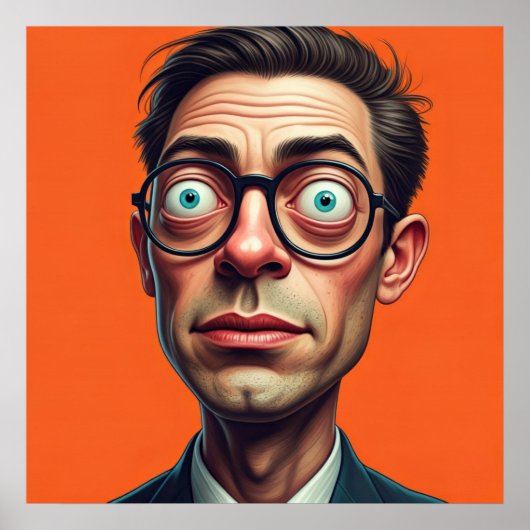 Printgrafik lustiger Geschäftsmann Poster (Vorne)