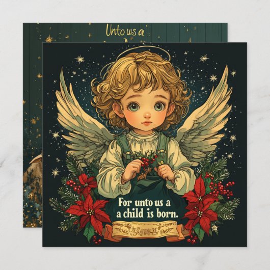 Printing Christmas Christ Child Bible Verse Paper Einladung (Vorne/Hinten)