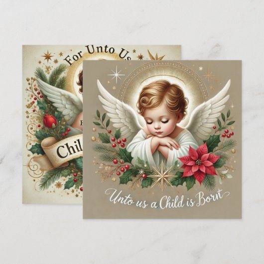 Printing Festive Baby Jesus Bible Verse Scrapbook Einladung (Vorne/Hinten)