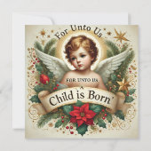 Printing Festive Baby Jesus Bible Verse Scrapbook Einladung (Rückseite)