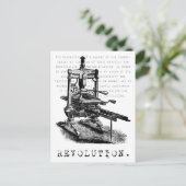 Printing Press = REVOLUTION! Postkarte (Stehend Vorderseite)