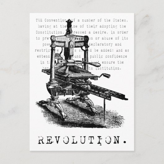 Printing Press = REVOLUTION! Postkarte (Vorderseite)