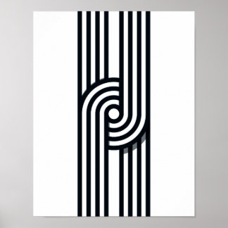 Printmedien mit paralleler Linien - Schwarz und We Poster