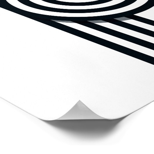 Printmedien mit paralleler Linien - Schwarz und We Poster (Ecke)