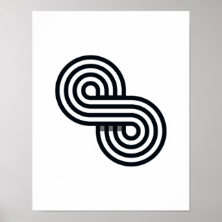 Printmedien mit paralleler Linien - Schwarz und We Poster